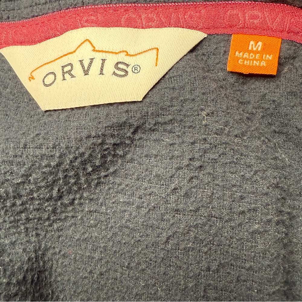Orvis Navy Fleece with Pink‎ Trim - Picture 2 of 5